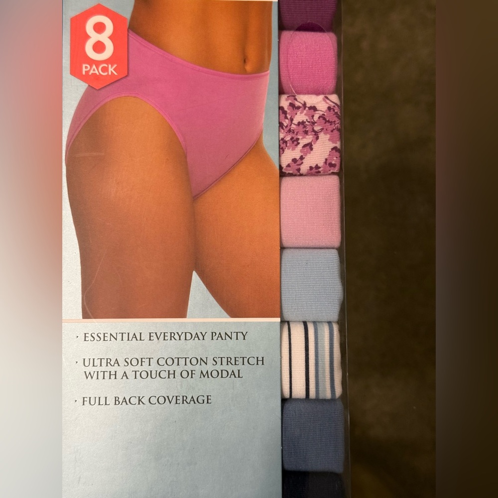 Felina Womens 8 Pack Cotton Modal Stretch Hi-Cut Full Coverage Sz XL New Sealed